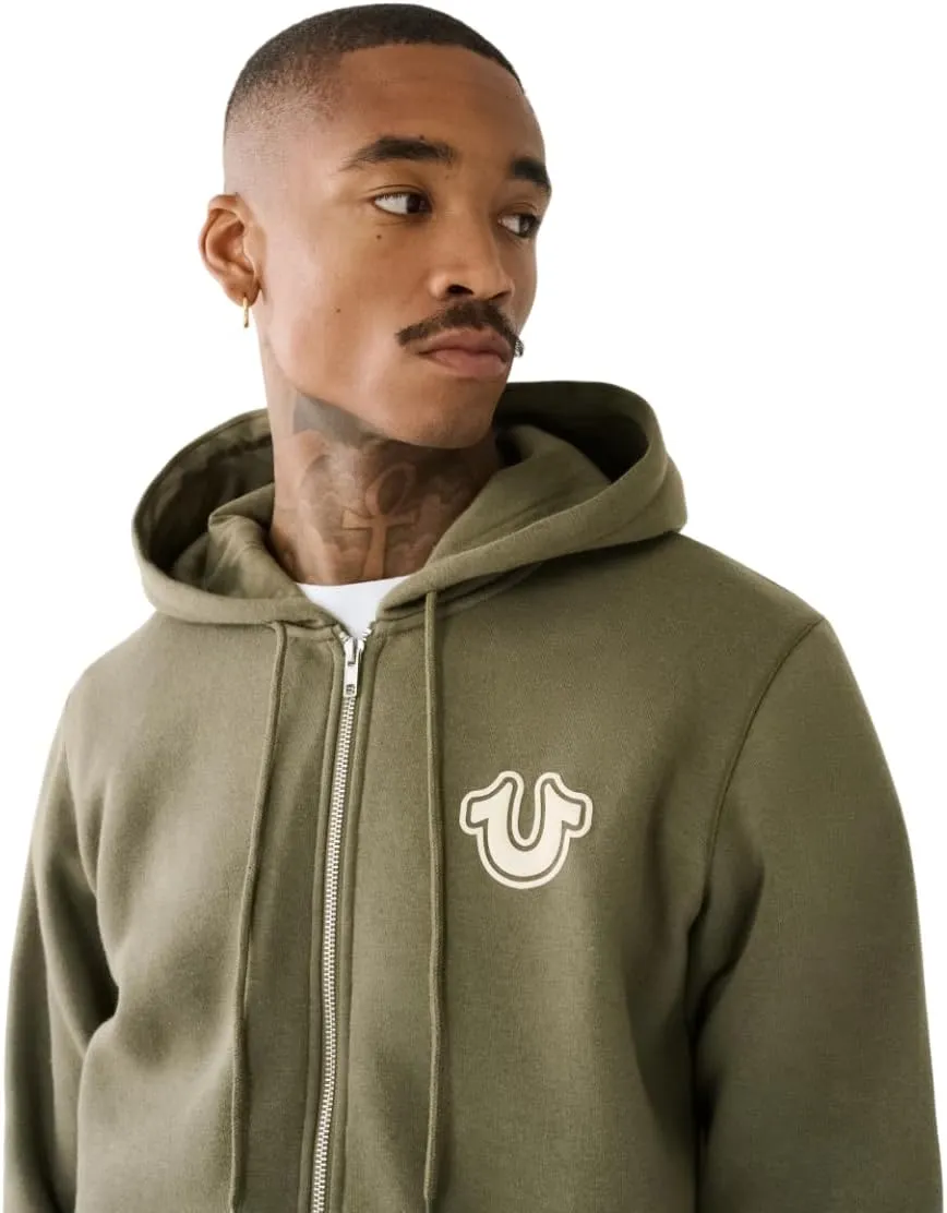 True Religion Men's RAW Exaggerated Zip ICON Hoodie