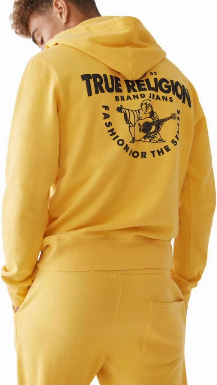 True Religion Men's RAW Exaggerated Zip ICON Hoodie