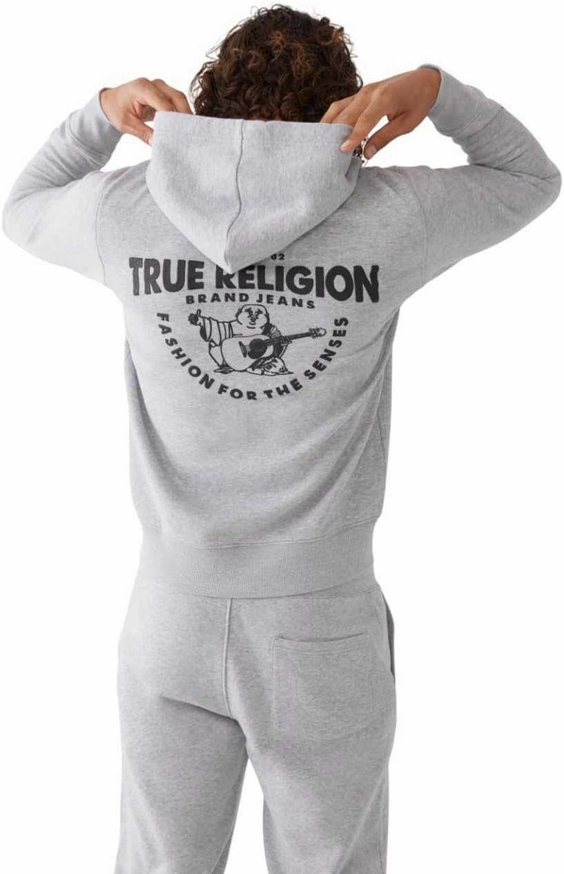 True Religion Men's RAW Exaggerated Zip ICON Hoodie