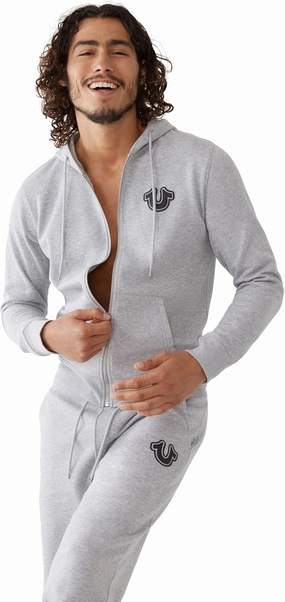True Religion Men's RAW Exaggerated Zip ICON Hoodie