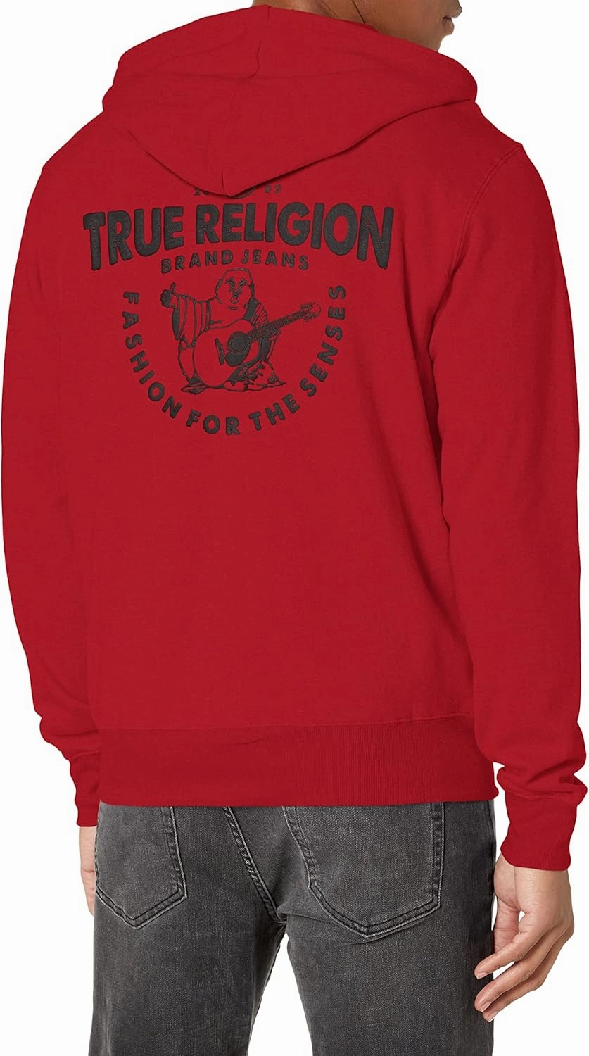 True Religion Men's RAW Exaggerated Zip ICON Hoodie
