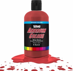 U.S. Art Supply Ready to Spray Bright Red Opaque Airbrush Paint - 8oz Bottle, Professional Grade Non-Toxic Water-Based Colors for Vibrant & Permanent Results