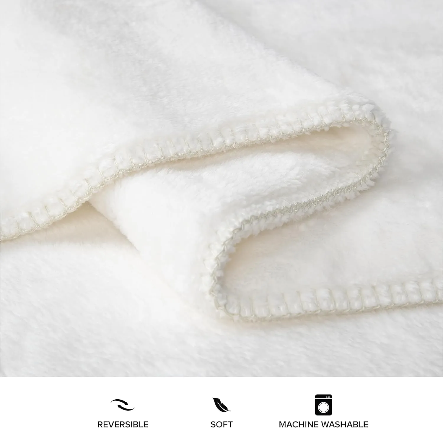 UGG Whitecap Plush Throw Blanket Fleece Lightweight Soft Cozy Throw for Couch Luxury Home Decor for Living Room Machine Washable Hypoallergenic Flannel Blankets, 50-inch x 70-inch, White Snow