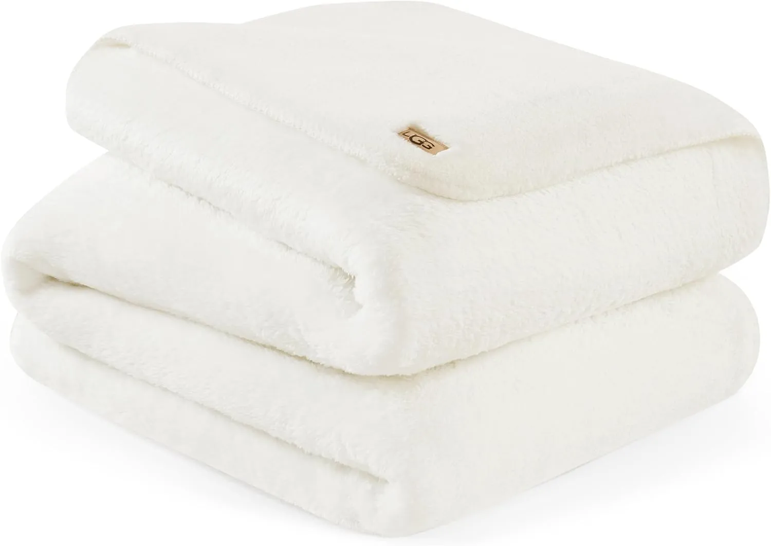 UGG Whitecap Plush Throw Blanket Fleece Lightweight Soft Cozy Throw for Couch Luxury Home Decor for Living Room Machine Washable Hypoallergenic Flannel Blankets, 50-inch x 70-inch, White Snow