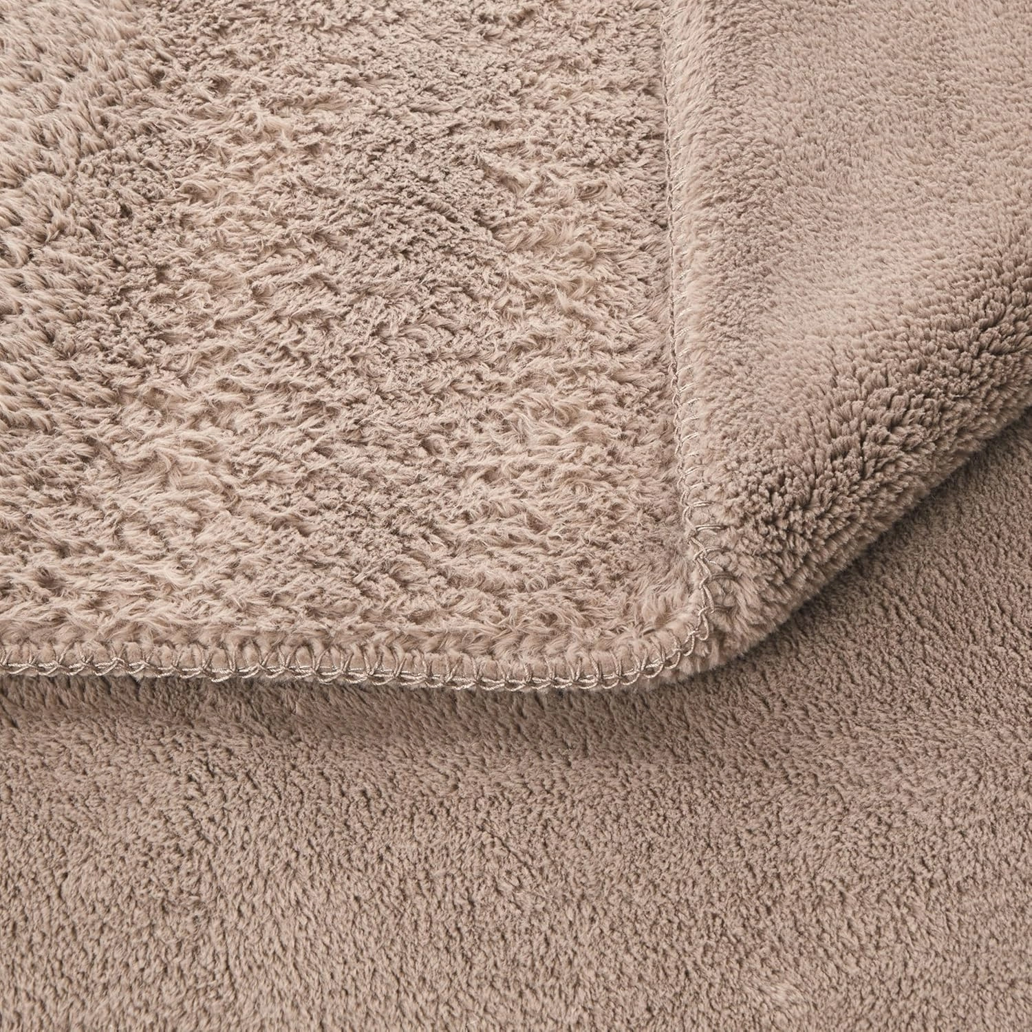 UGG Whitecap Plush Throw Blanket Fleece Lightweight Soft Cozy Throw for Couch Luxury Home Decor for Living Room Machine Washable Hypoallergenic Flannel Blankets, 50-inch x 70-inch, Light Fawn Brown