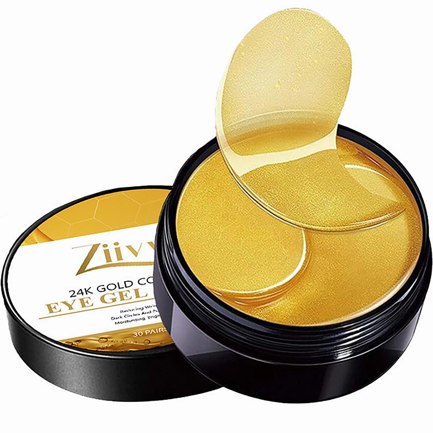 Under Eye Collagen Patches Eye Masks with 24K Gold and Snail, Eye Gel Treatment Masks for Puffy Eye & Dark Circles, Anti Wrinkle, Moisturizing Improves Elasticity 30 PAIRS (Gold & Snail)