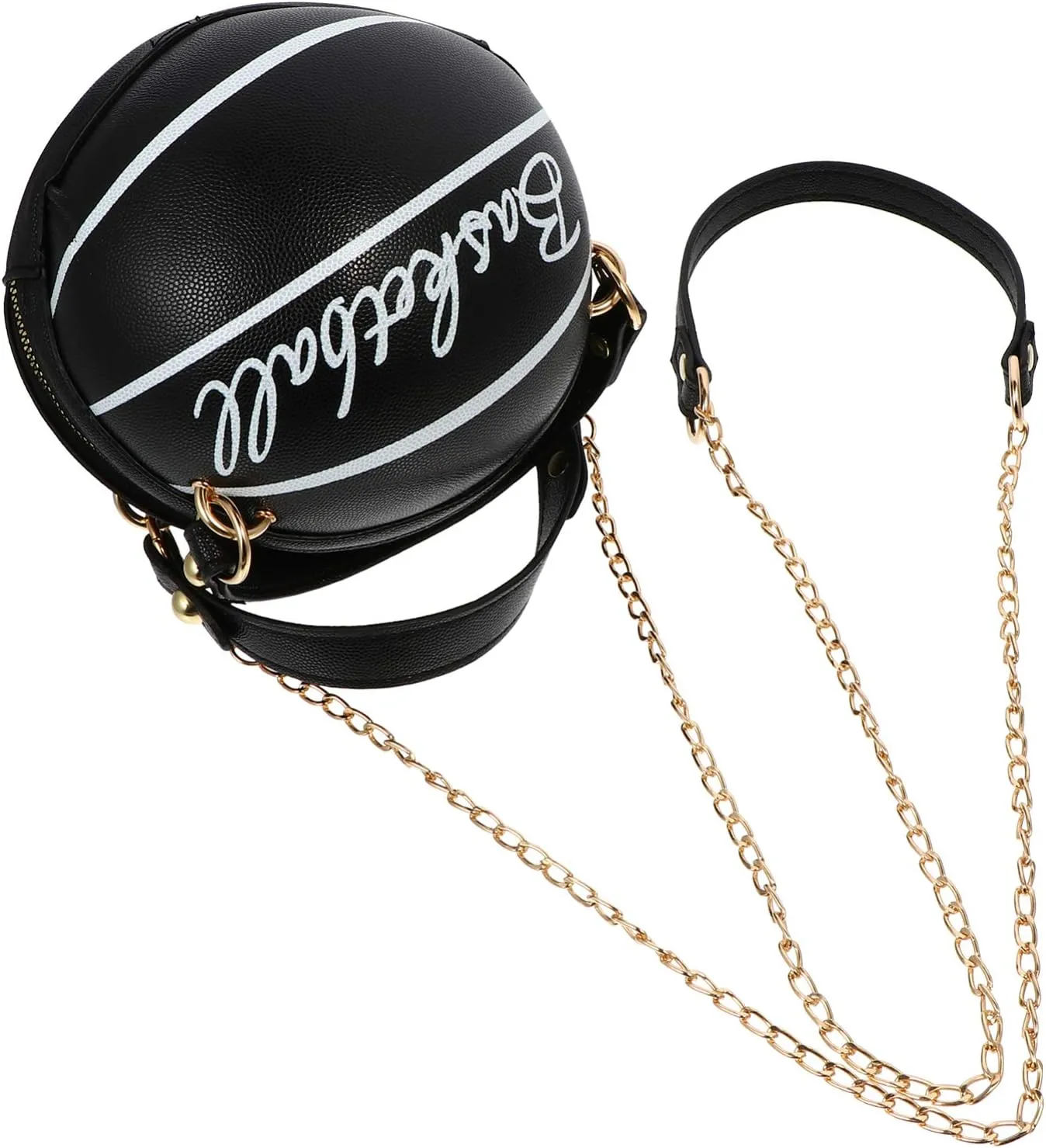VALICLUD Crossbody Bag Round Basketball Shaped Handbag Novelty Purse Circle Shoulder Bag for Women