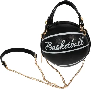 VALICLUD Crossbody Bag Round Basketball Shaped Handbag Novelty Purse Circle Shoulder Bag for Women