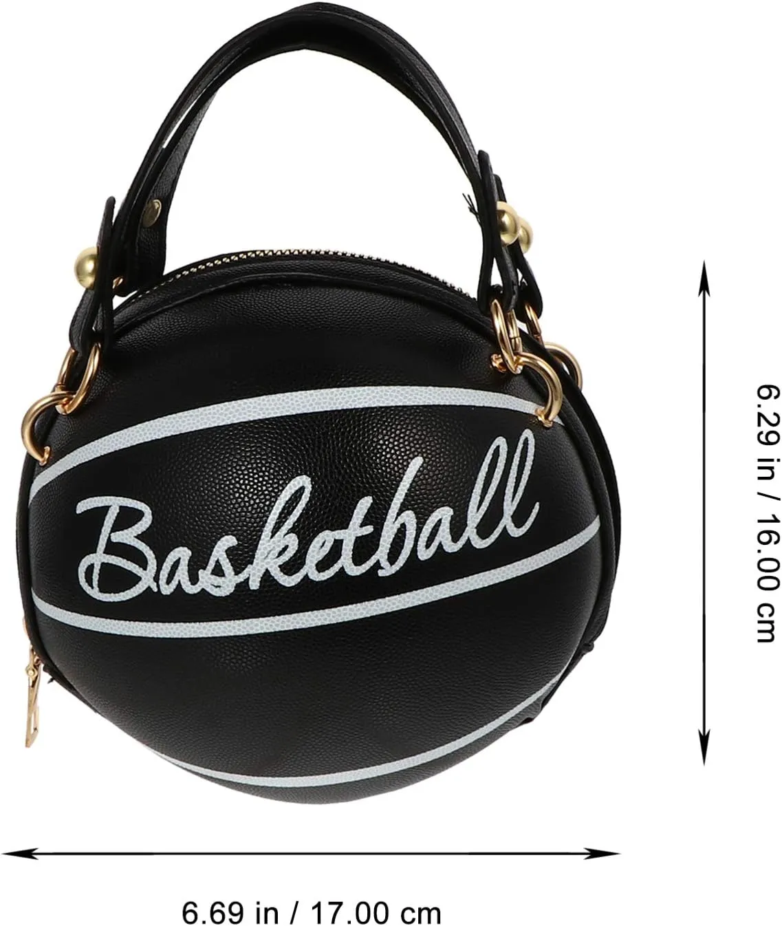 VALICLUD Crossbody Bag Round Basketball Shaped Handbag Novelty Purse Circle Shoulder Bag for Women
