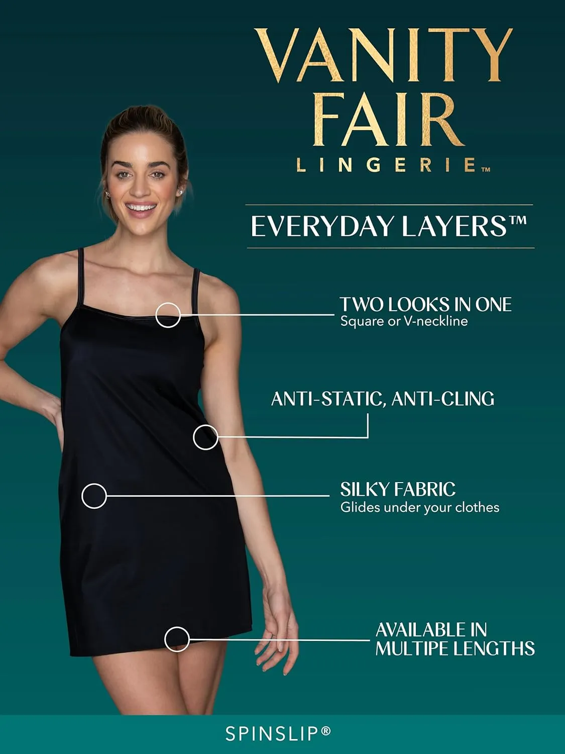 Vanity Fair Women's Anti-Static Nylon Full Slips for Under Dresses (S-5XL)