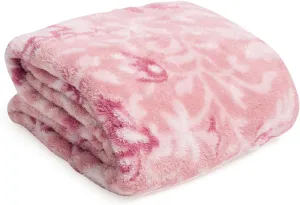 Vera Bradley Women's Fleece Plush Shimmer Throw Blanket, Frosted Lace Pink, 80 X 50
