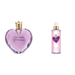 Vera Wang Princess Eau de Toilette Spray for Women, Vanilla, 3.4 Fl Ounce & Princess Hair and Body Mist, 8.4 fl Oz