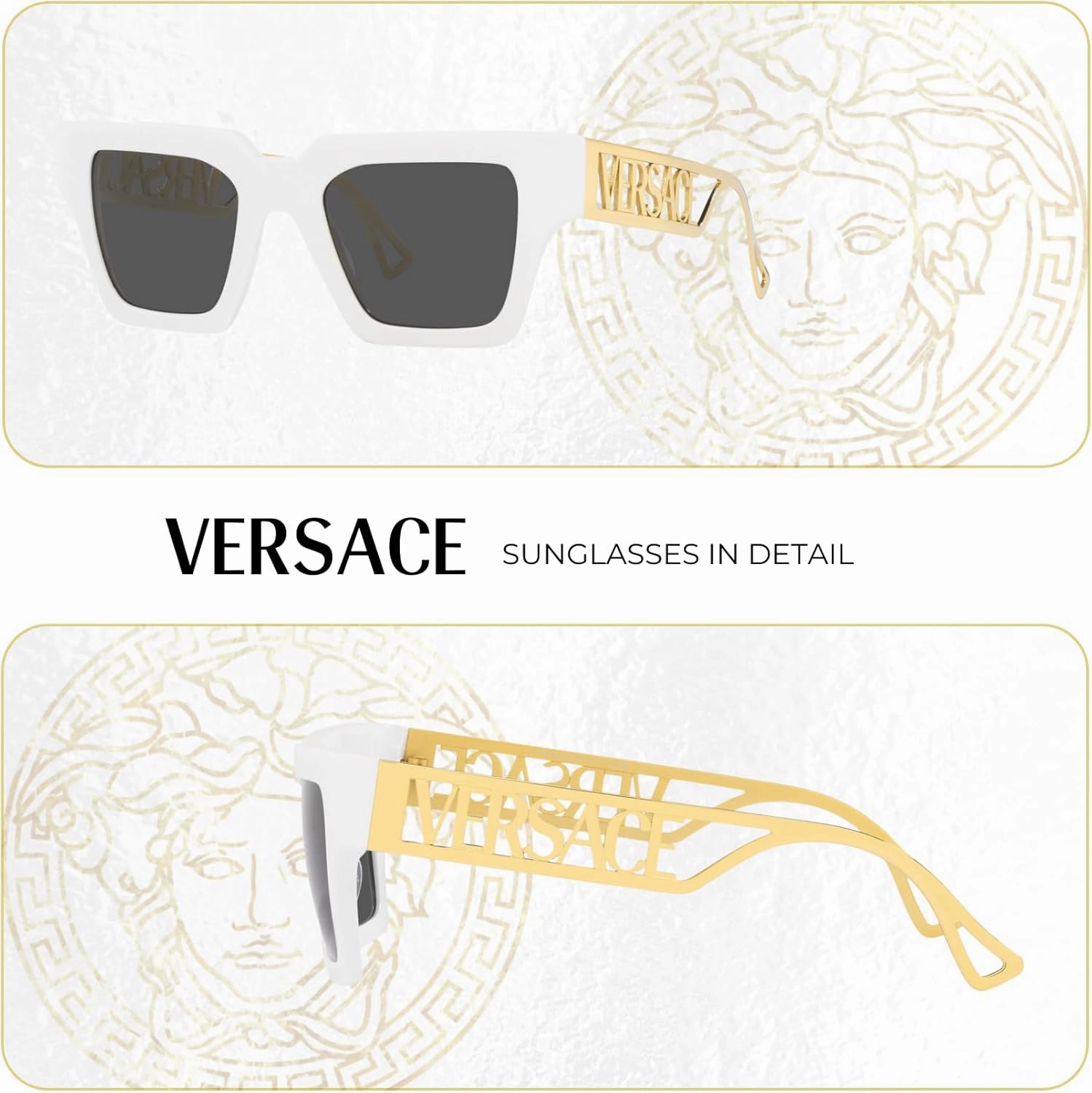 Versace VE4431 Square Sunglasses for Women   BUNDLE With Designer iWear Eyewear Kit