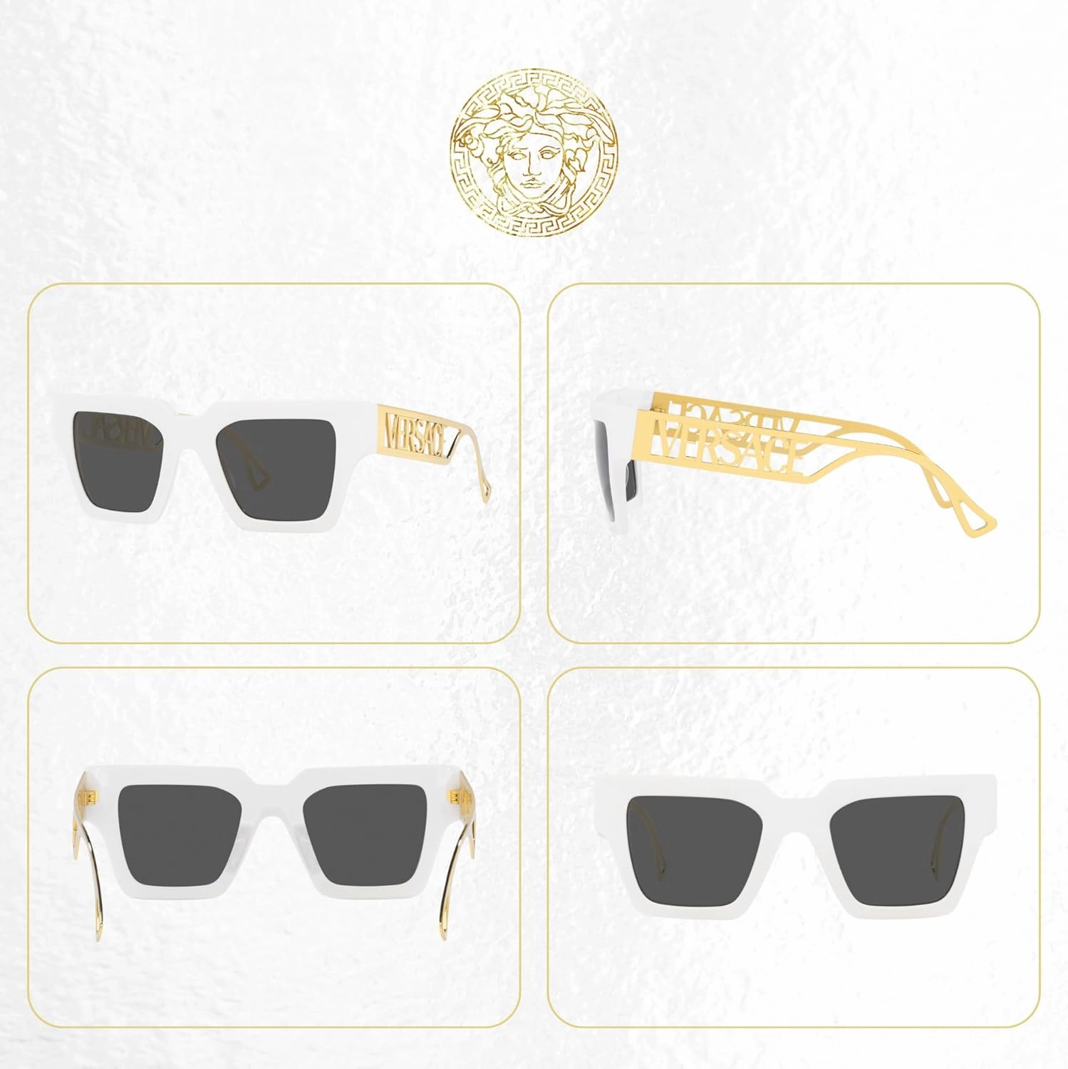 Versace VE4431 Square Sunglasses for Women   BUNDLE With Designer iWear Eyewear Kit