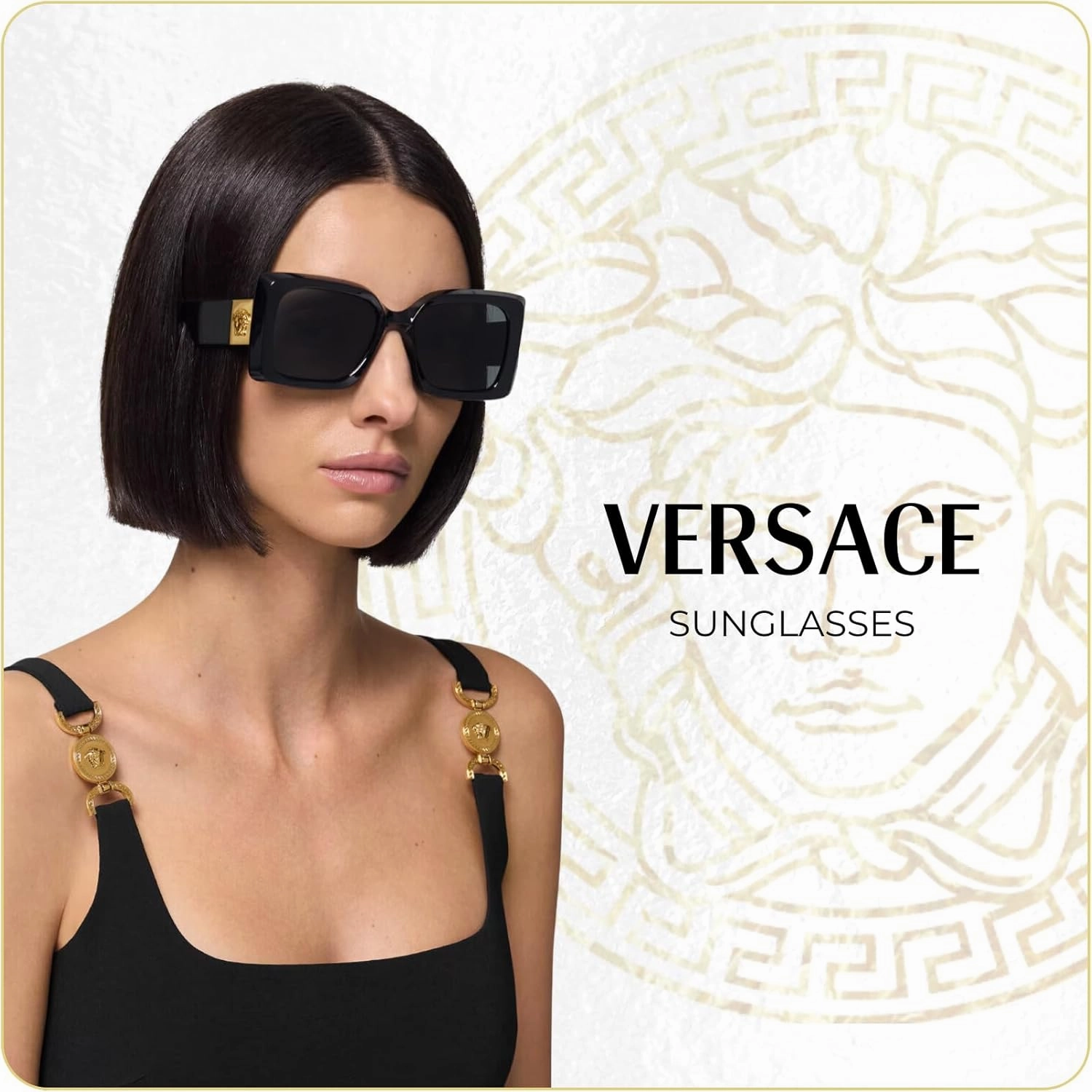 Versace VE4431 Square Sunglasses for Women   BUNDLE With Designer iWear Eyewear Kit