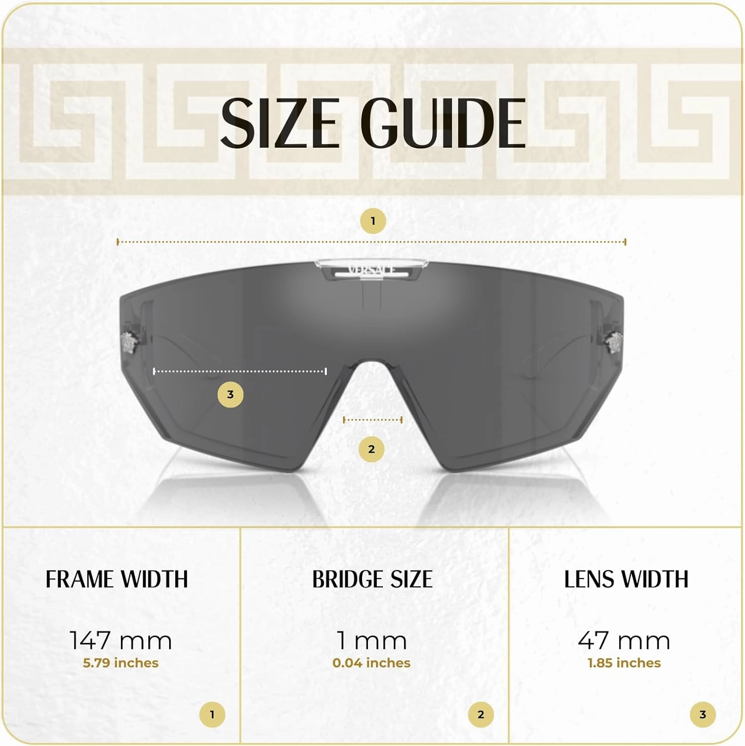 Versace VE4461 Shield Sunglasses for Men for Women  FREE SPARE Clip on Shield Lens  BUNDLE With Designer iWear Eyewear Kit