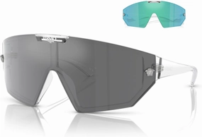 Versace VE4461 Shield Sunglasses for Men for Women  FREE SPARE Clip on Shield Lens  BUNDLE With Designer iWear Eyewear Kit