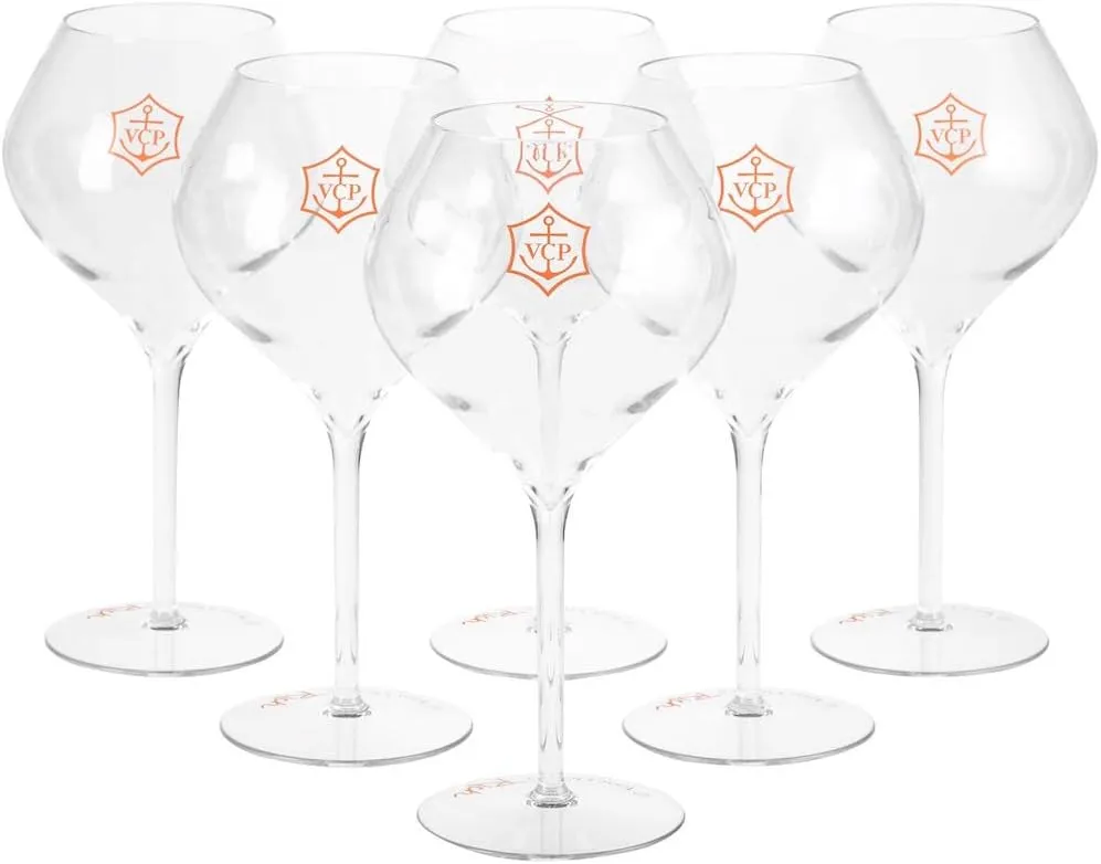 Veuve Clicquot Champagne Glasses Acrylic Rich Box Set Yellow Glass Flute (6 pcs)
