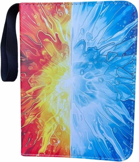 Vibrant Artistic Trading Card Binder with Sleeves, Fire and Ice Design, 4 Pocket, 400 Pocket PU Collection Card Album
