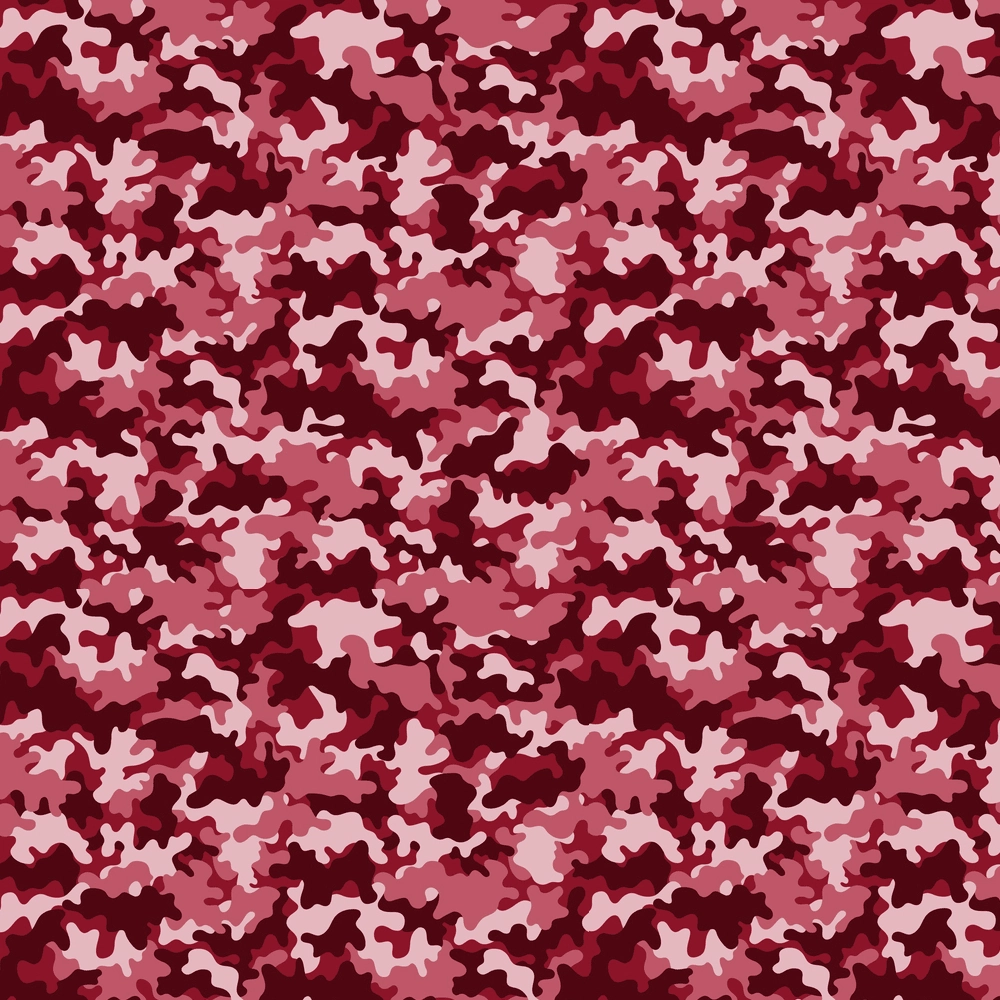 Vibrant Camouflage Fabric - Red