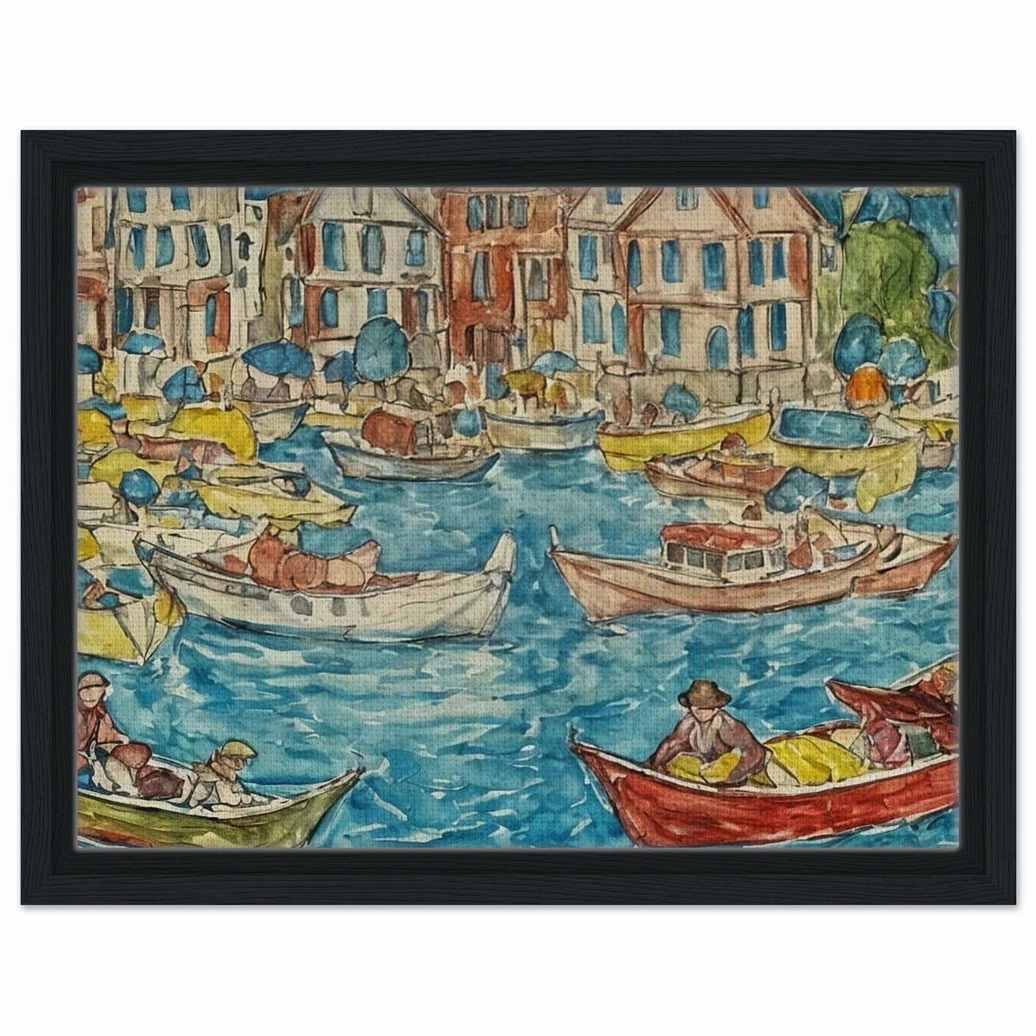 Vibrant Harbor Scene