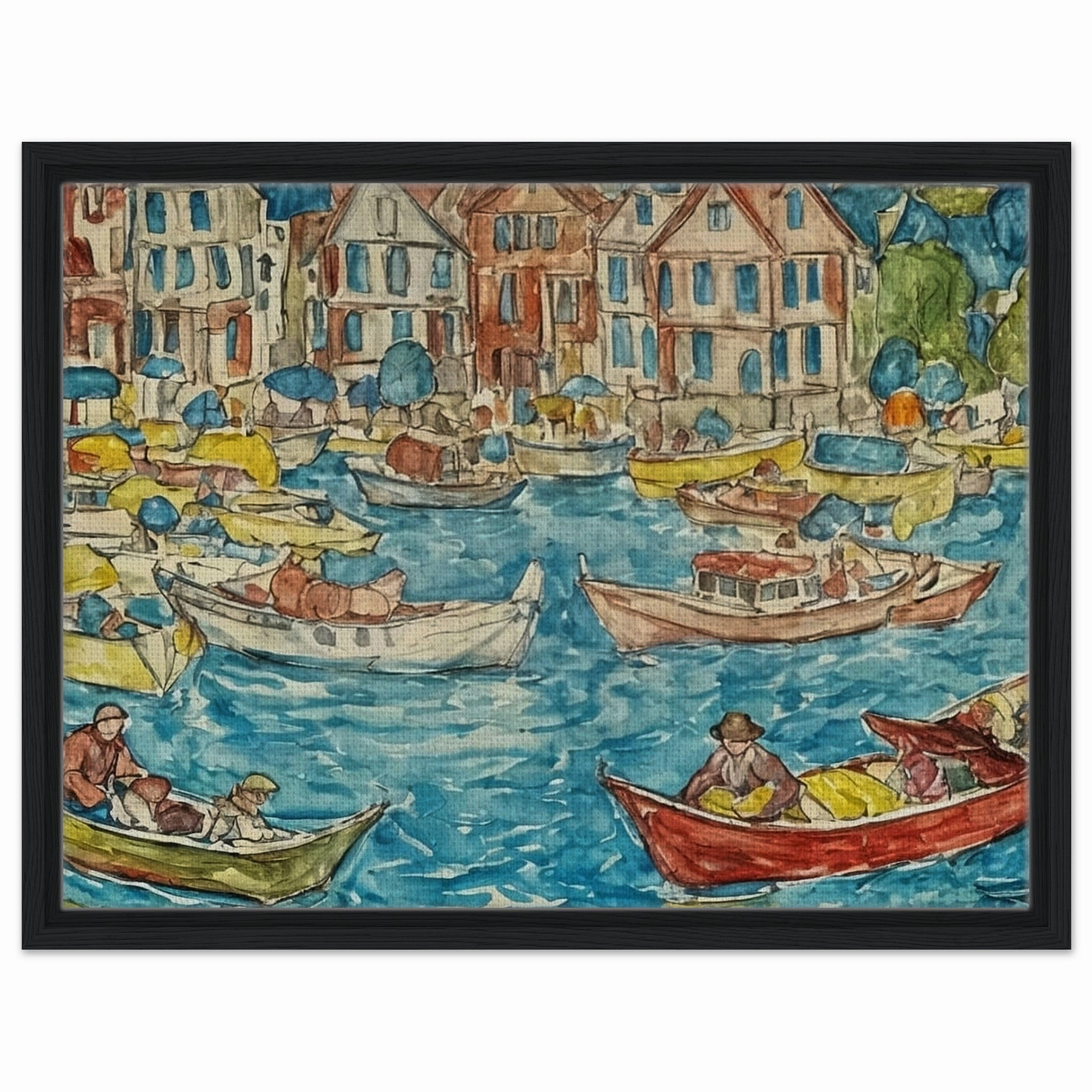 Vibrant Harbor Scene