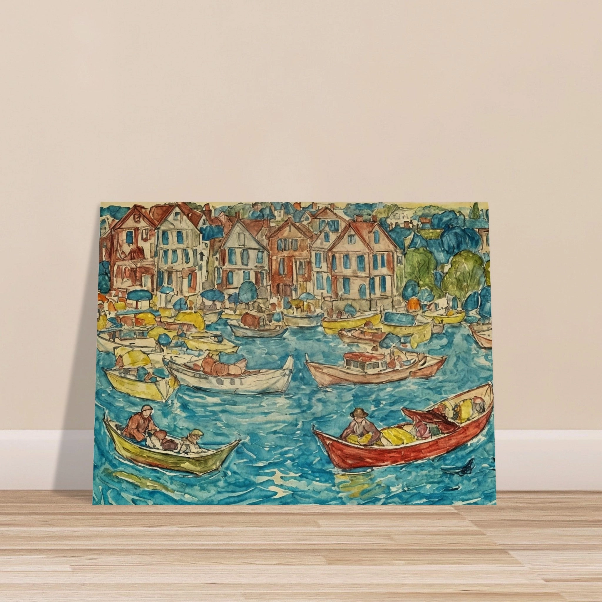 Vibrant Harbor Scene