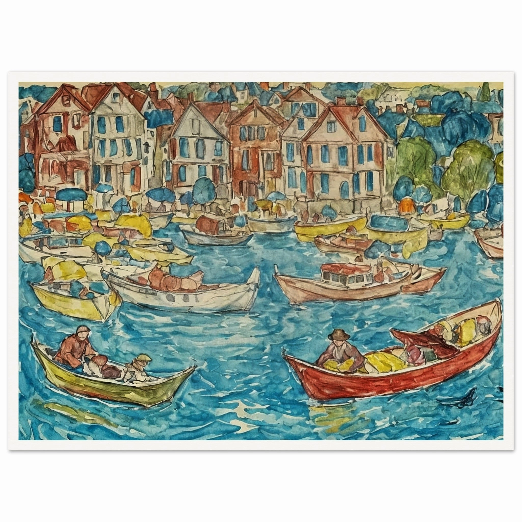 Vibrant Harbor Scene