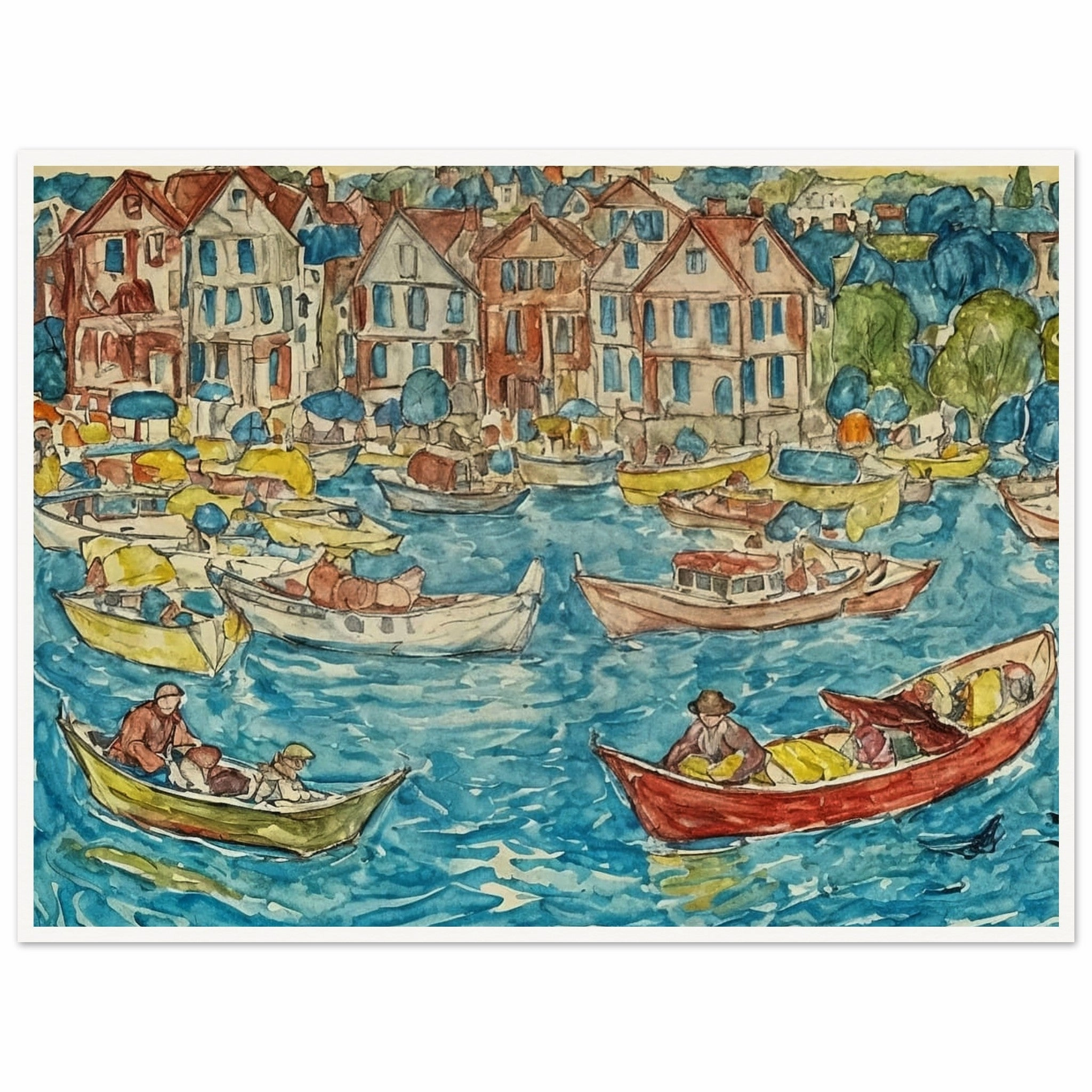 Vibrant Harbor Scene