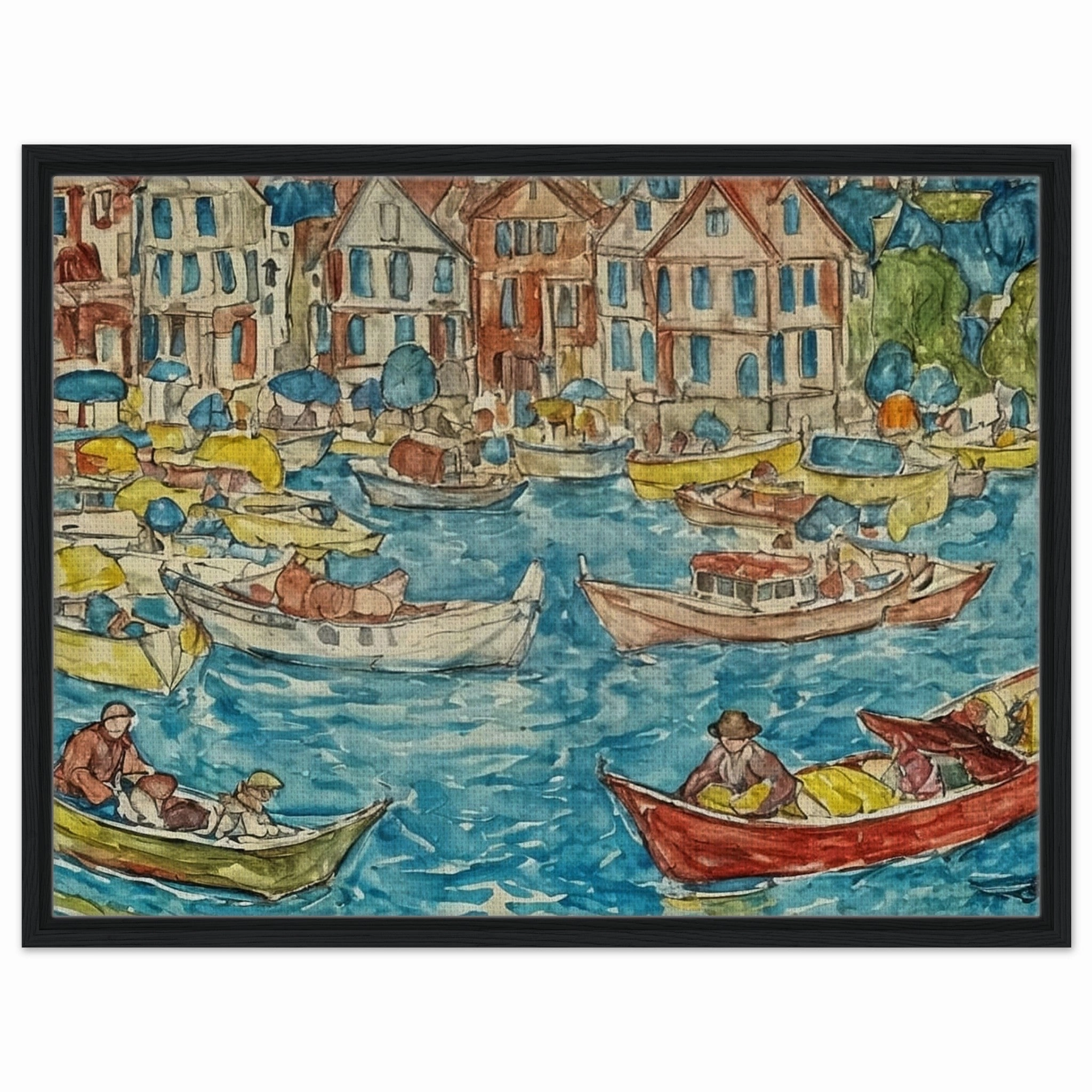 Vibrant Harbor Scene