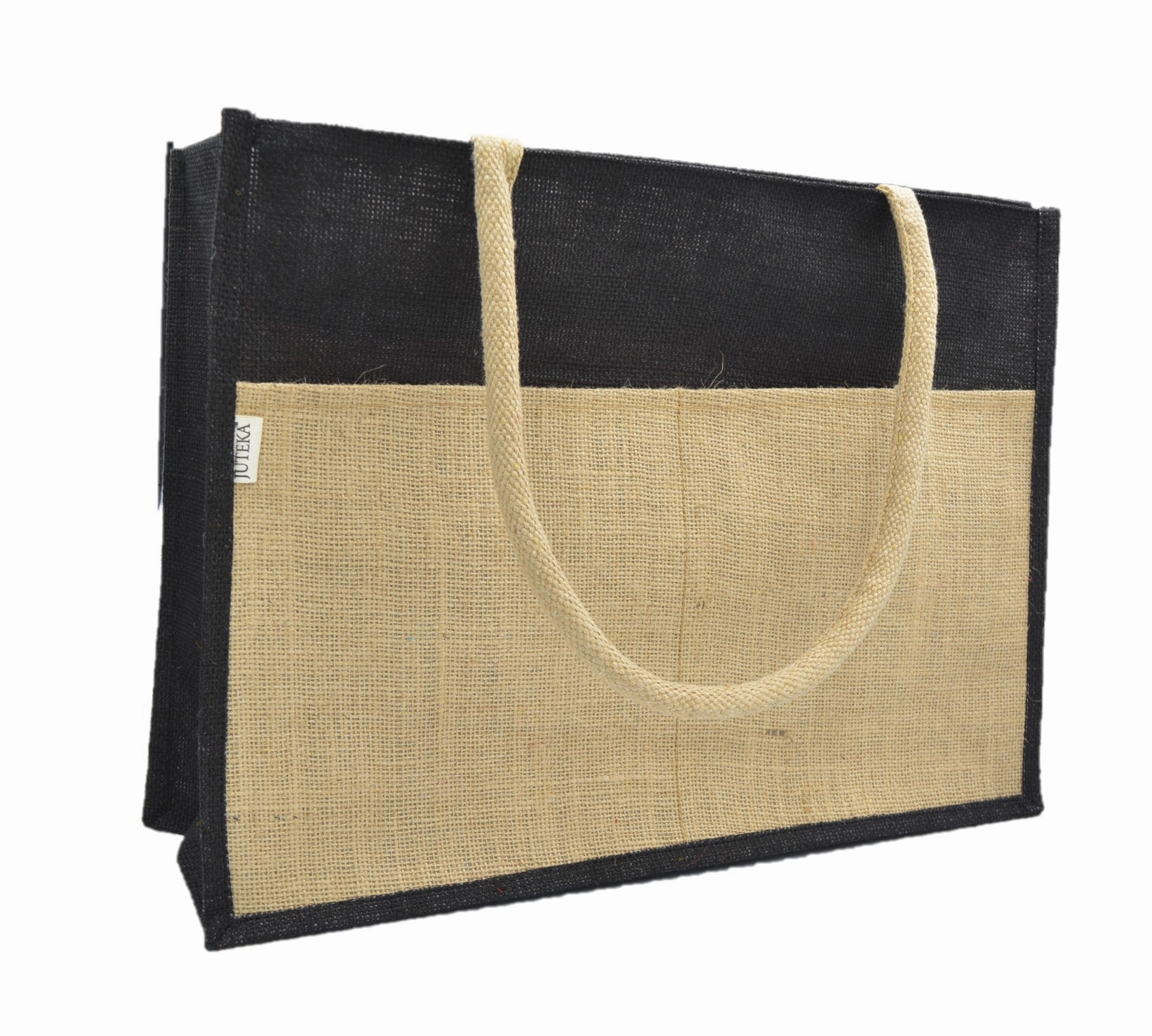 Vibrant Jute Tote Bag – Red & Blue