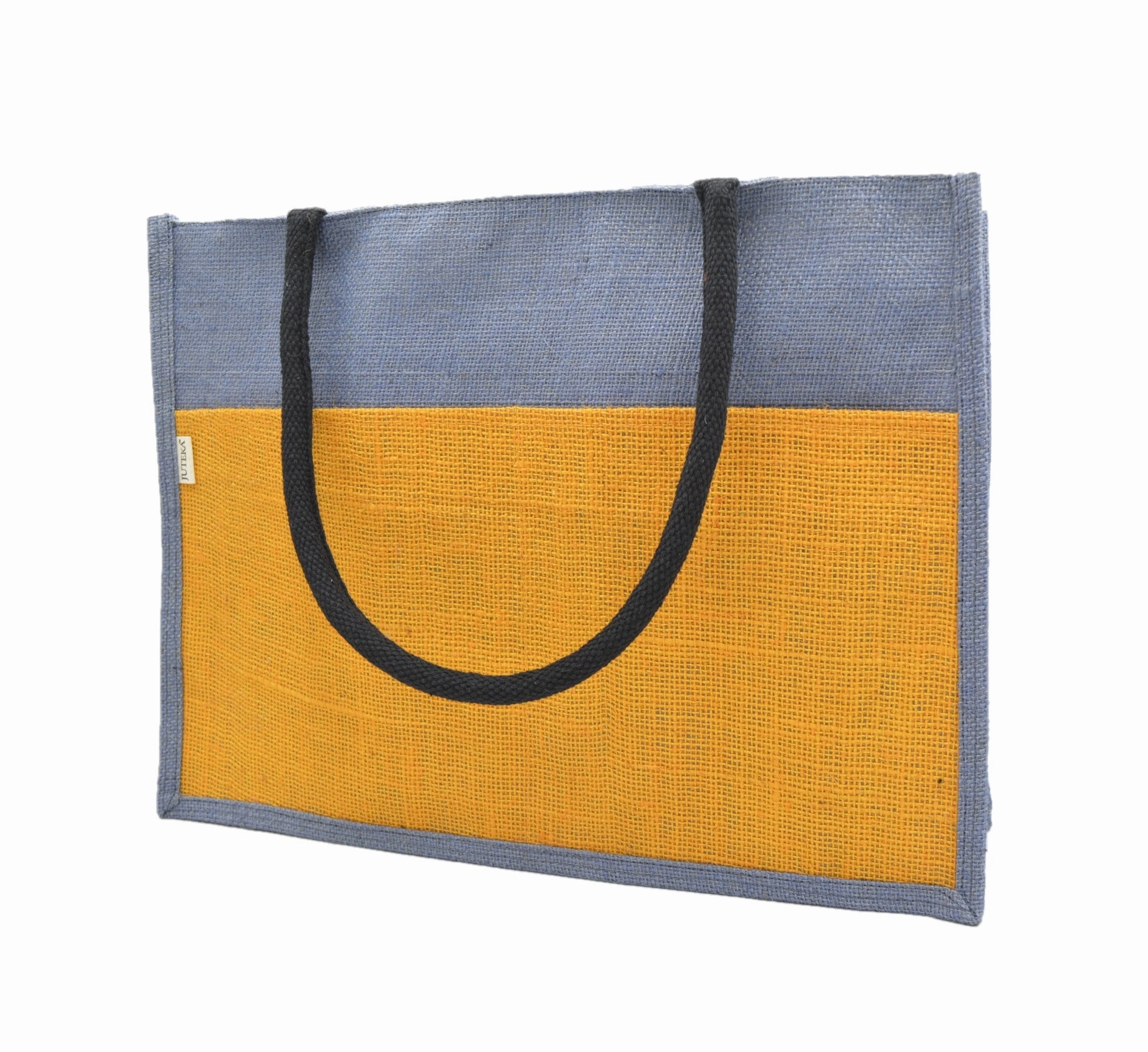 Vibrant Jute Tote Bag – Red & Blue