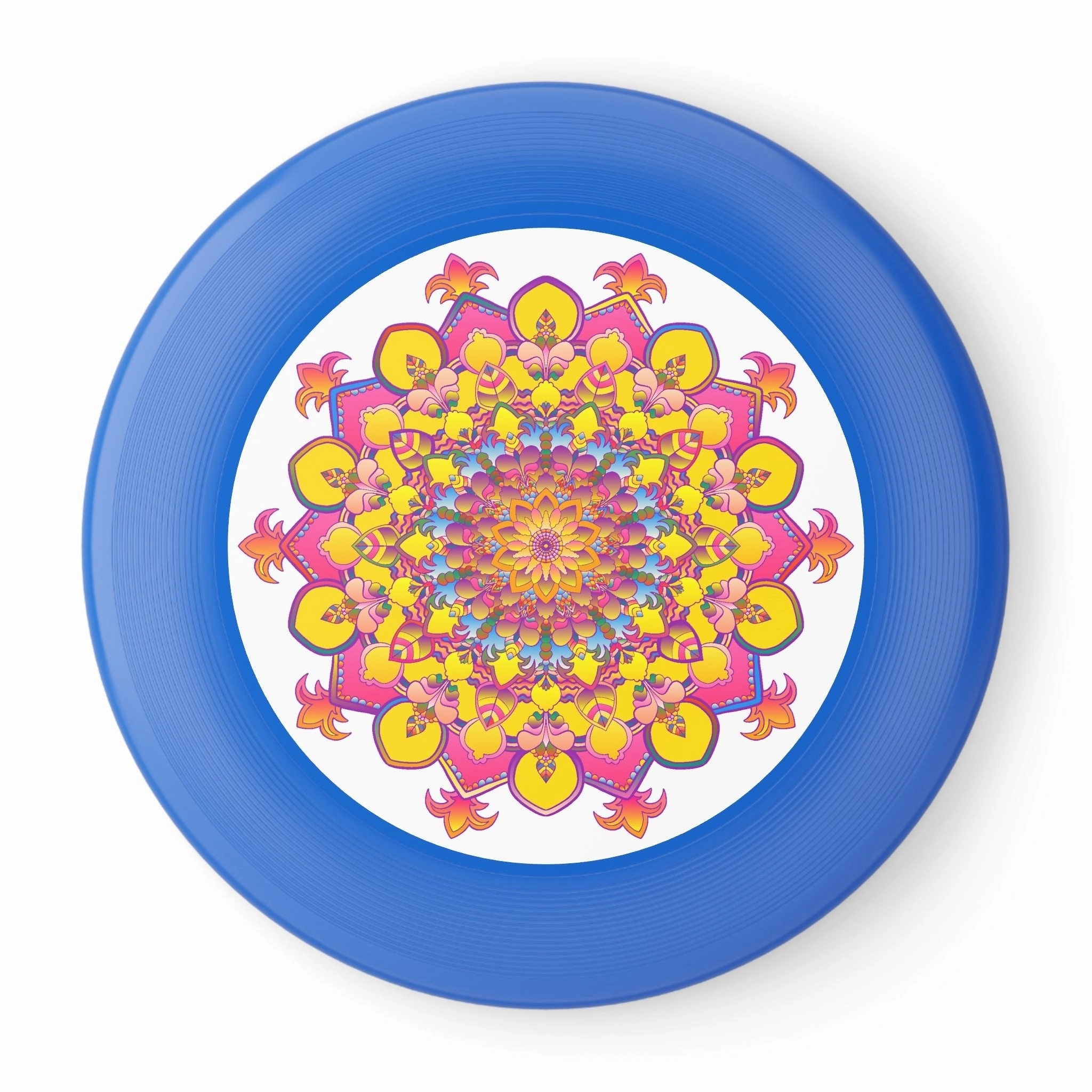 Vibrant Mandala Frisbee: Pink & Blue