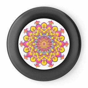 Vibrant Mandala Frisbee: Pink & Blue