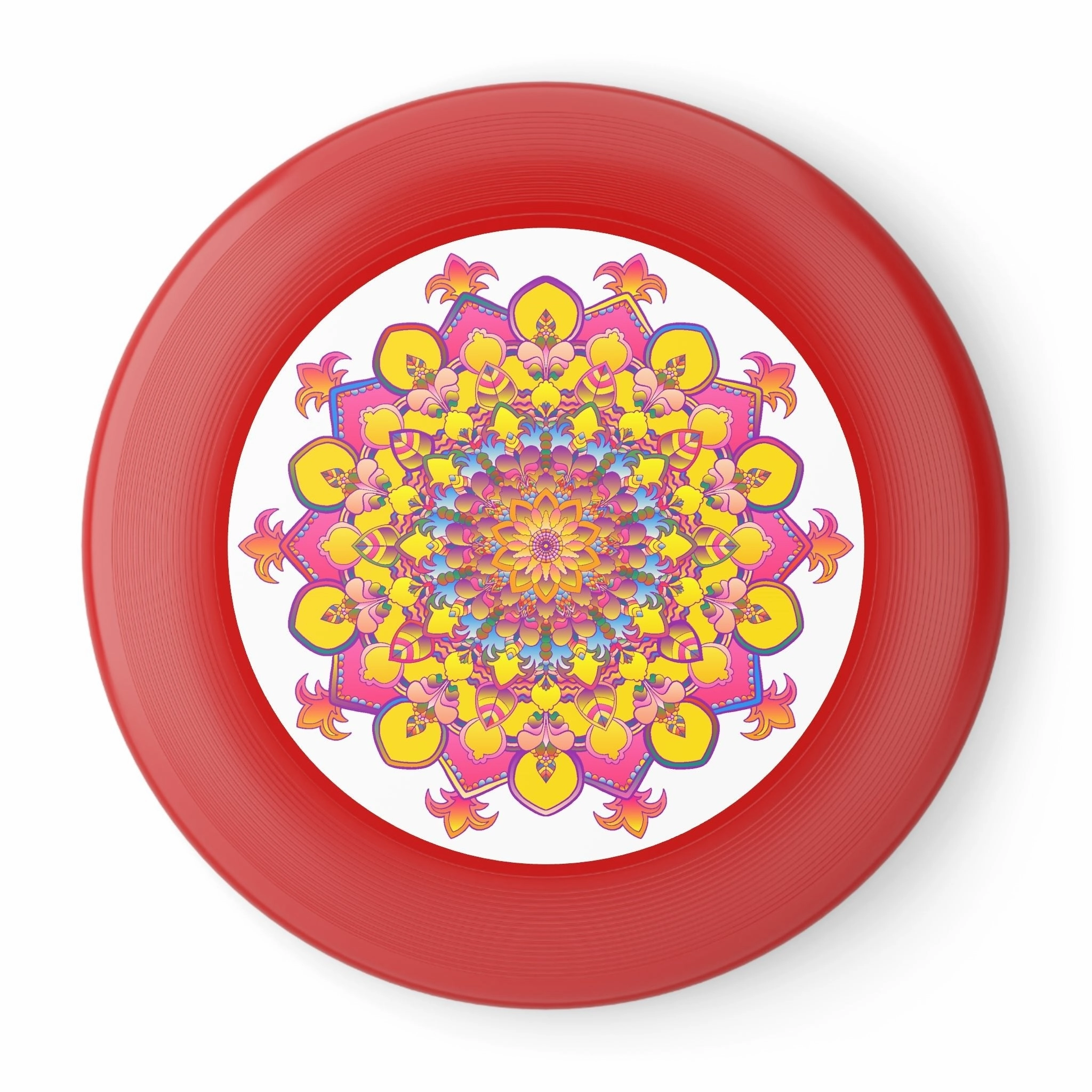 Vibrant Mandala Frisbee: Pink & Blue