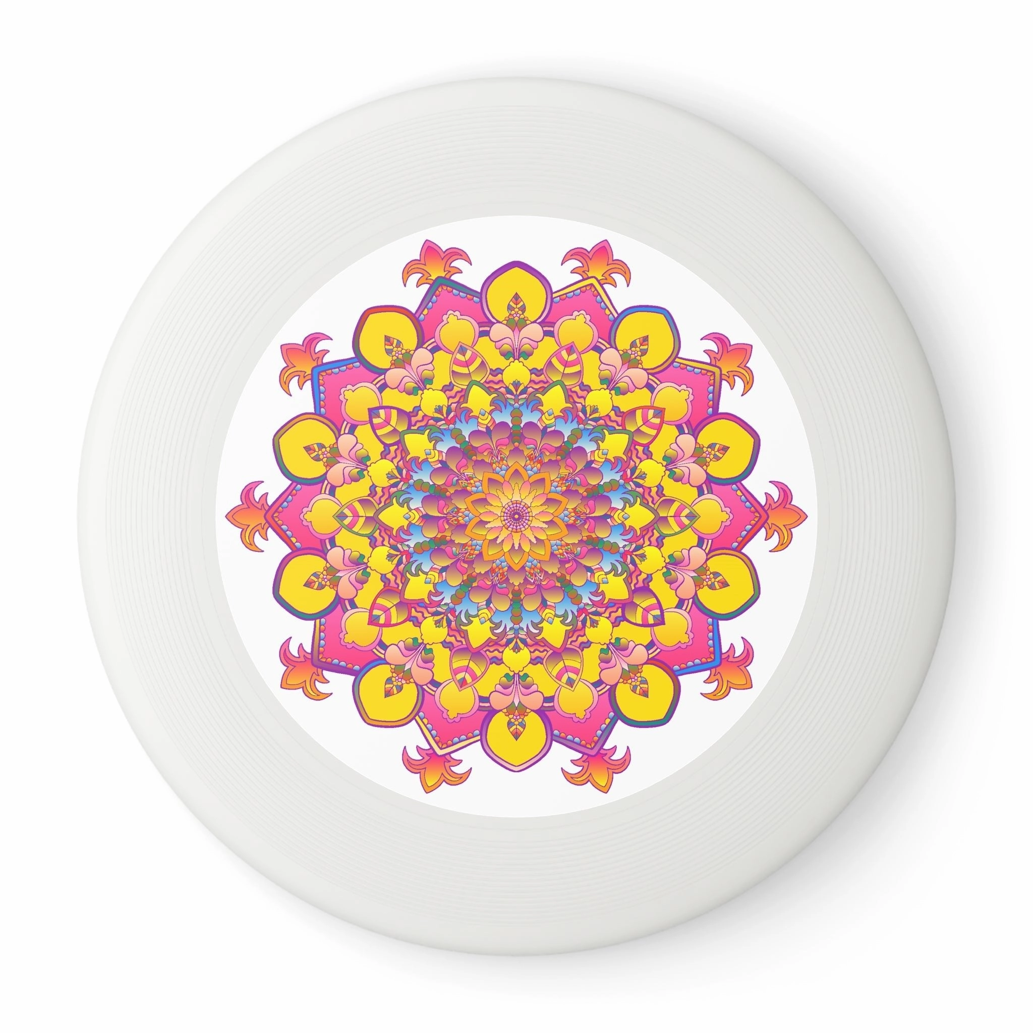 Vibrant Mandala Frisbee: Pink & Blue