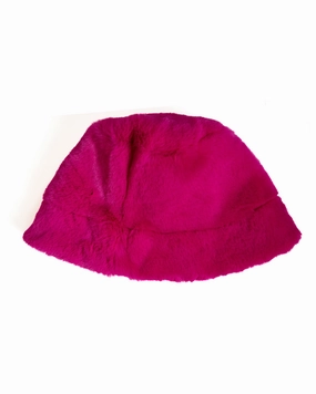 Vibrant Pink Faux Fur Bucket Hat