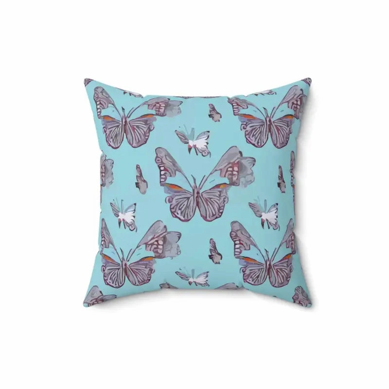 Vibrant Polyester Square Pillow with Pink Butterflies