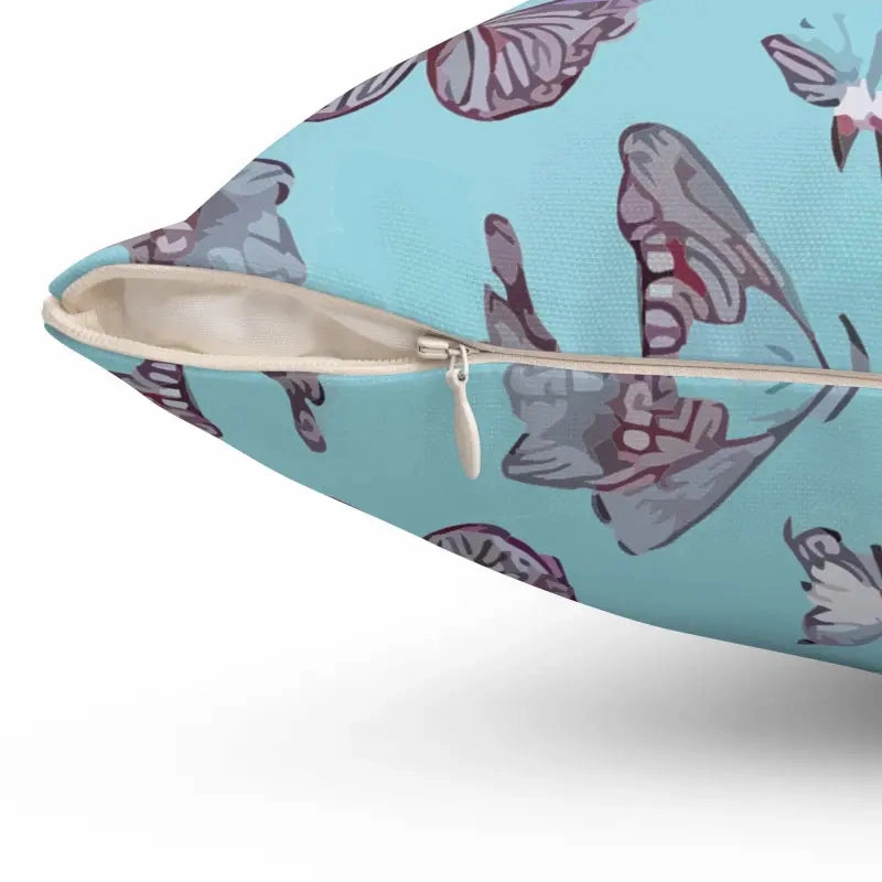 Vibrant Polyester Square Pillow with Pink Butterflies