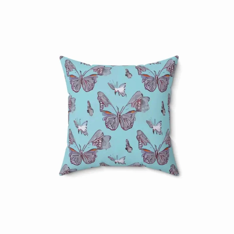 Vibrant Polyester Square Pillow with Pink Butterflies