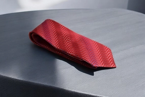 Vibrant Red & Blue Chevron Tie