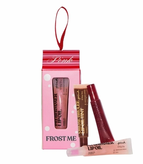 Victoria's Secret PINK 3 piece Lip Oil Gift Set, Flavored Gloss for Women