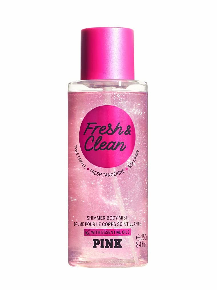 Victorias Secret Pink Collection Fresh and Clean Shimmer Body Mist New Women's Fragrance Perfume