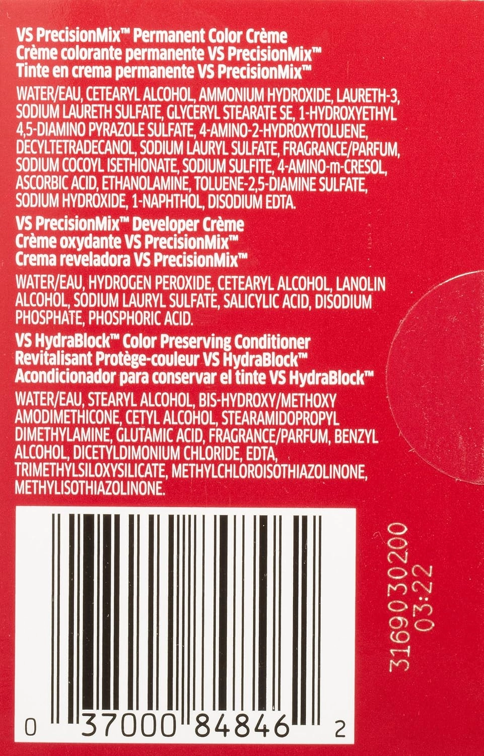 Vidal Sassoon Pro Series Permanent Hair Dye, 5RR Medium Vibrant Red Hair Color, Pack of 1