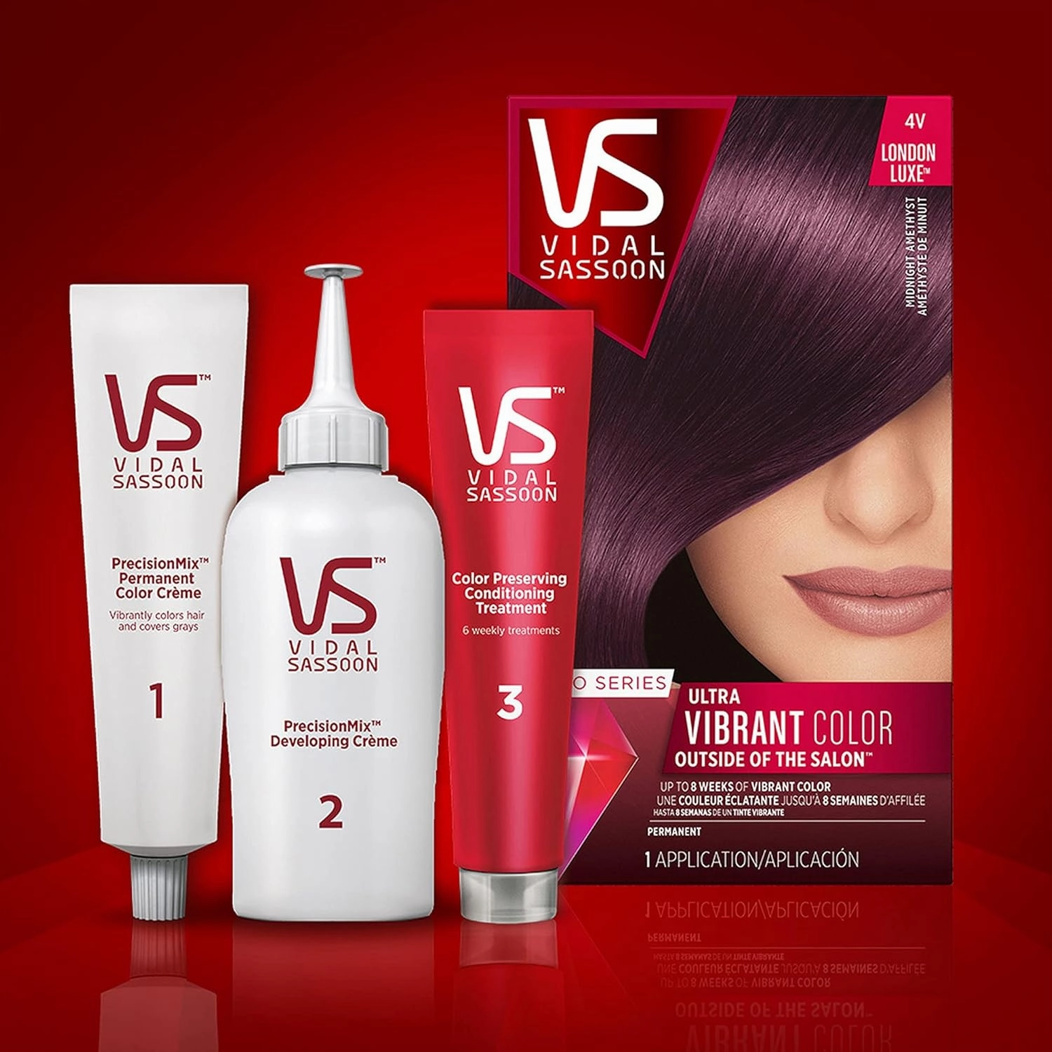 Vidal Sassoon Pro Series Permanent Hair Dye, 5RR Medium Vibrant Red Hair Color, Pack of 1