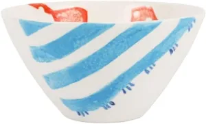 Vietri Riviera Red Bikini Soup/Cereal Bowl, 3.5'' H Earthenware Kitchen & Dining Deep Oatmeal Dish
