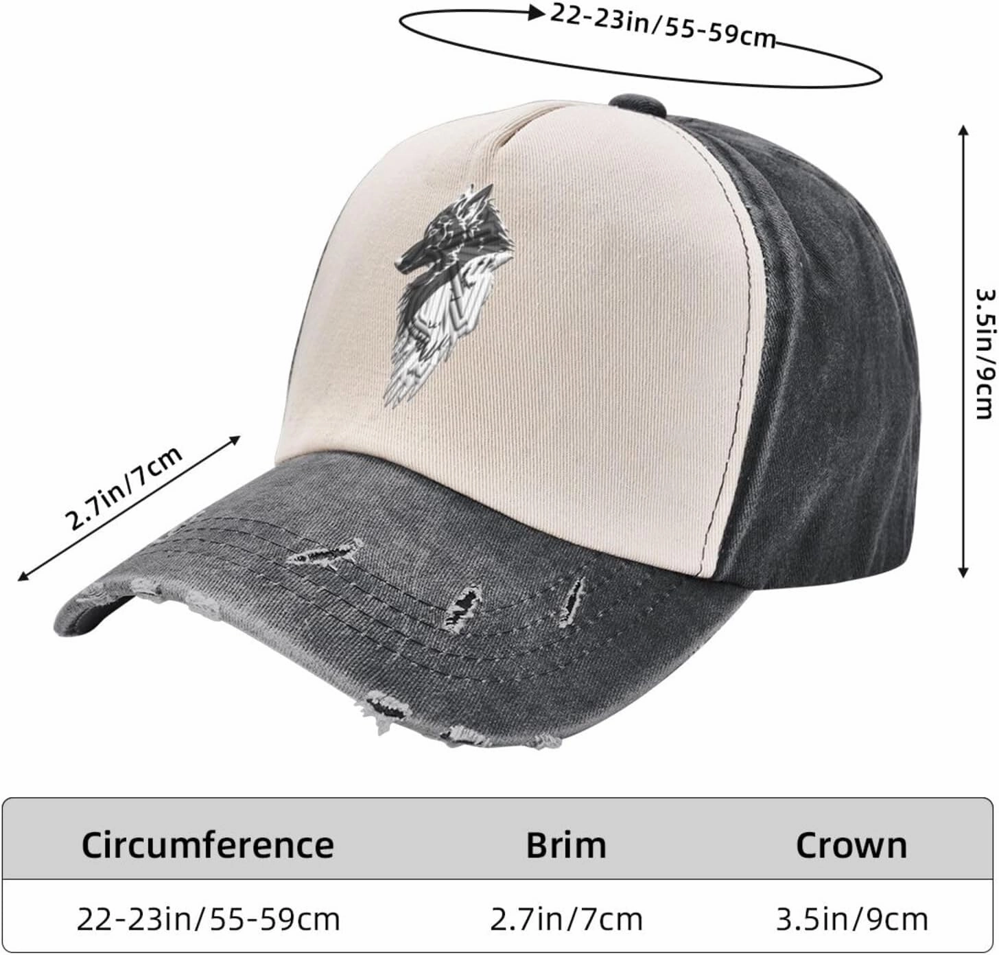 Viking Norse Wolf Raven,Denim Baseball Caps - Vintage Trucker Hats Dark Red