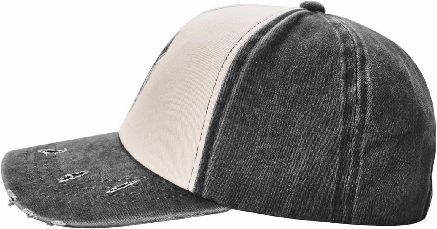 Viking Norse Wolf Raven,Denim Baseball Caps - Vintage Trucker Hats Dark Red