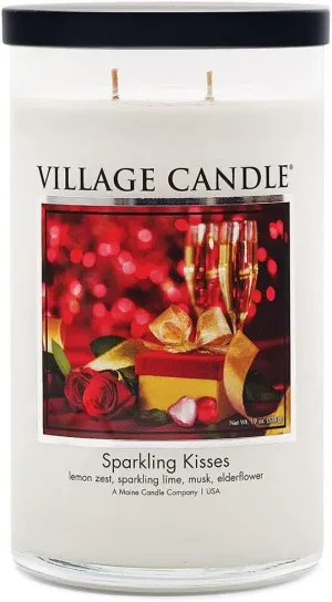 Village Candle Sparkling Kisses Large Tumbler Candle, Black Lid