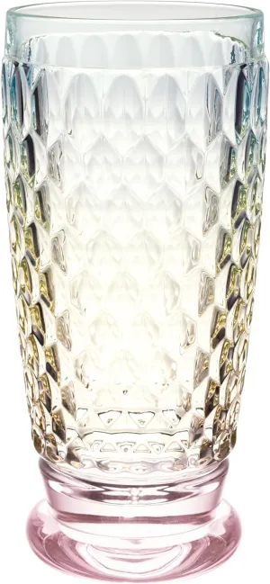Villeroy & Boch Boston Pearl Long Drink Glass, Set of 4, 13.5 oz, Crystal Glass for Cocktails, Made in Germany, Dishwasher-Safe